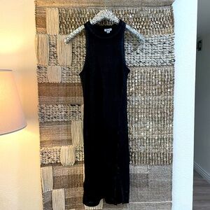 🖤 NWT Splendid shiny black sweater knit midi tank dress sz XS 🖤